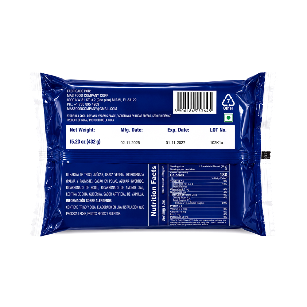 Paquete Galletas Cokies Vainilla (12x36g)