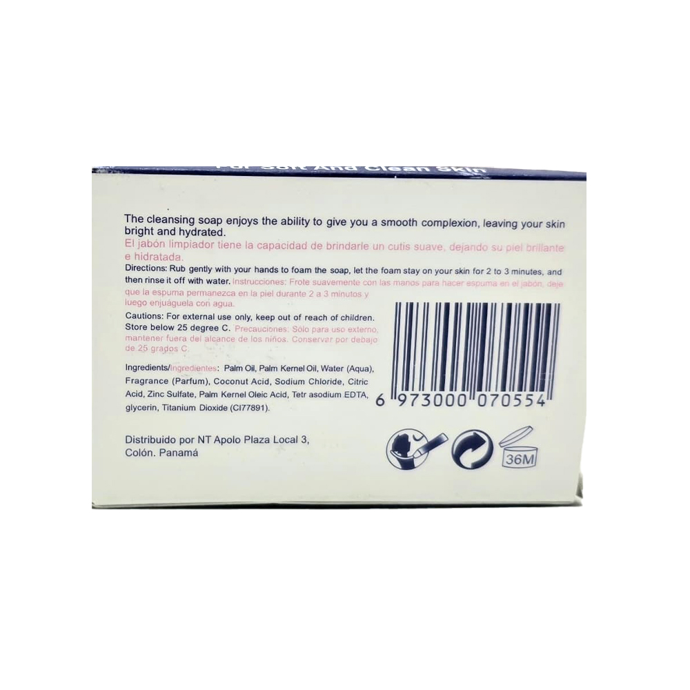 Jabón de Tocador Fragancia Jazmín Rosa (90g)