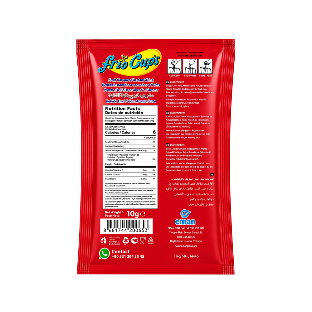 Refresco en polvo Frio Cups Sabor Melón (10g)