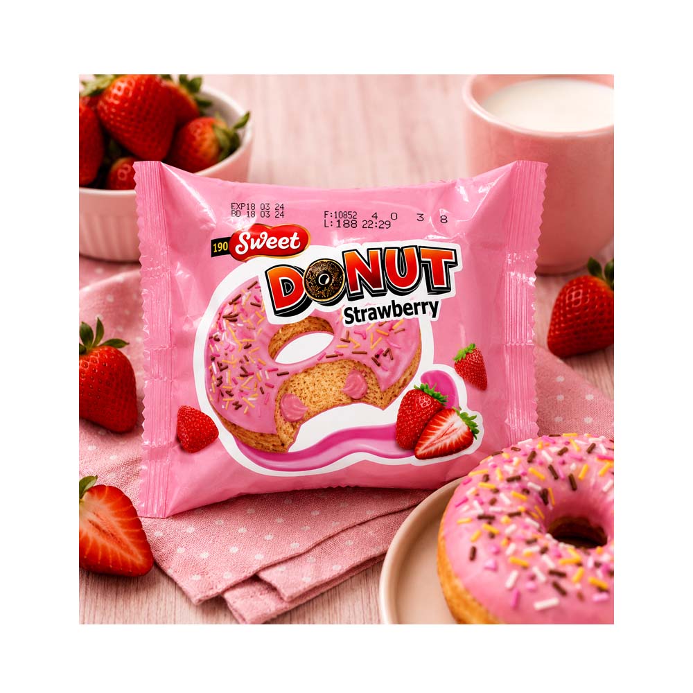 Donut Chocolate +Fresa Super Dulce