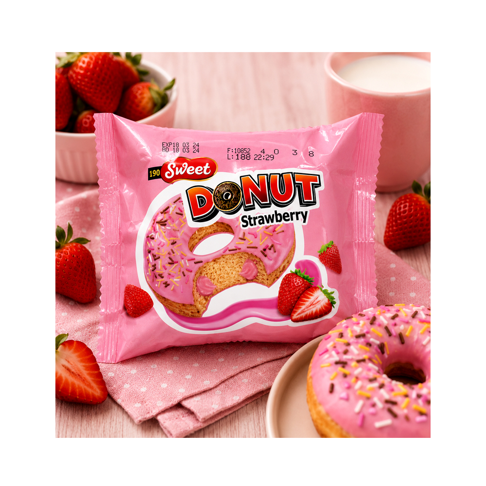 Donut Chocolate +Fresa Super Dulce