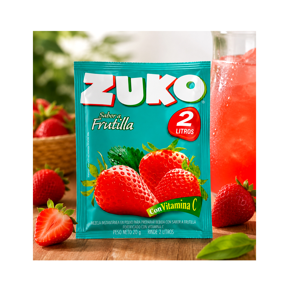 Pack de 10uds de Refresco Zuko de Frutilla (20g)