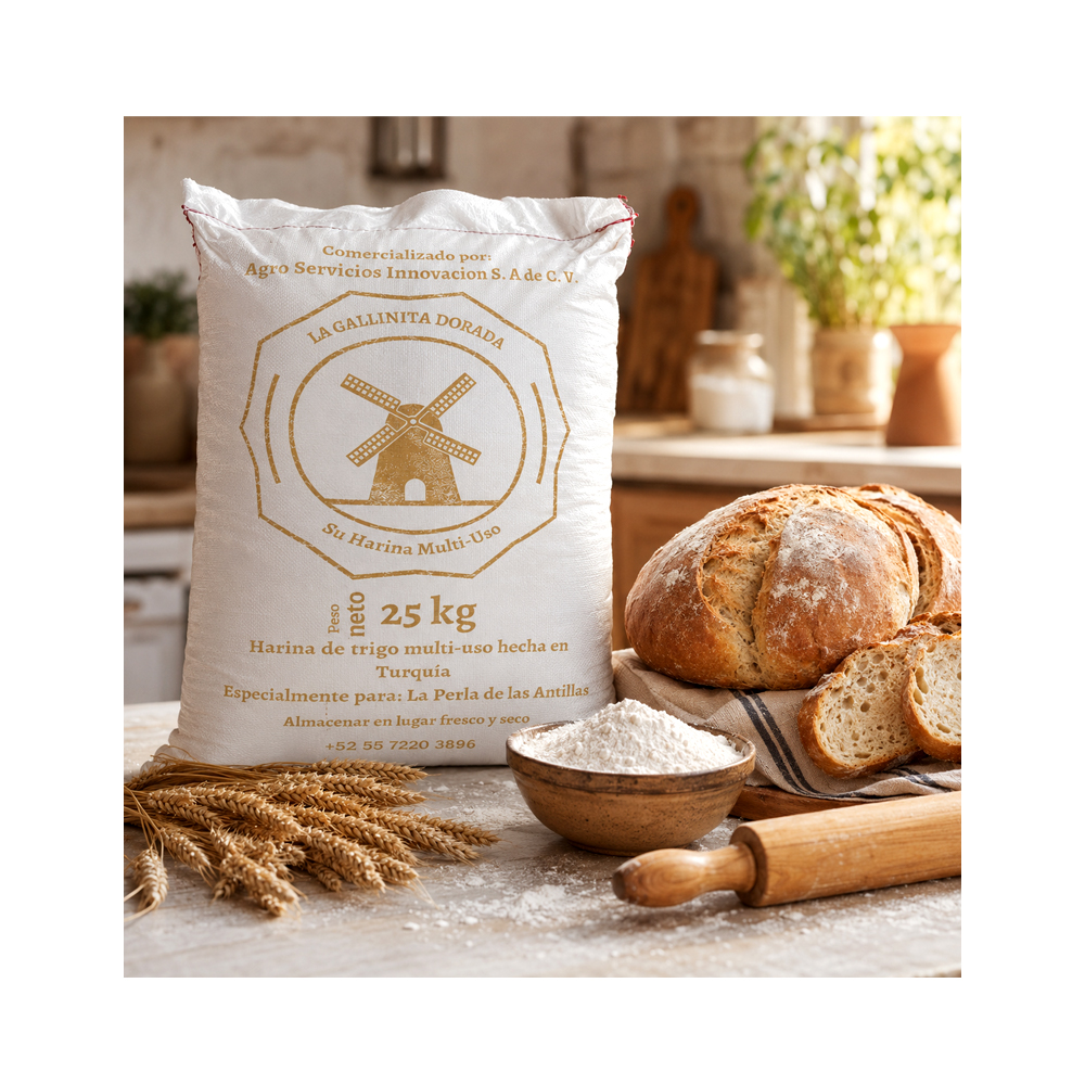 Saco de Harina de Trigo Multiuso La Gallinita Dorada (25kg)