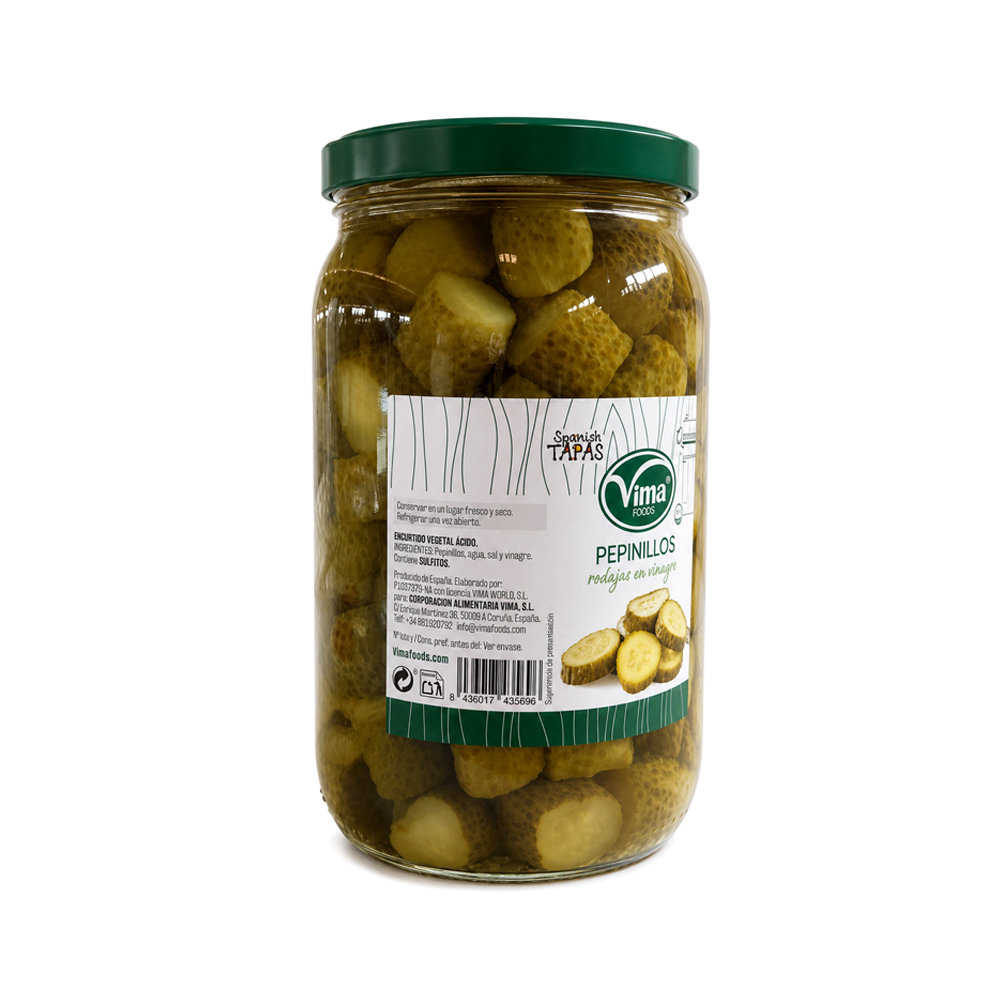 Pepinillos Rodajas en Vinagre Vima (1900g)