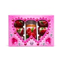 Jarra de Cristal con 6uds de Vasos con Diseño de Rosas Rojas
