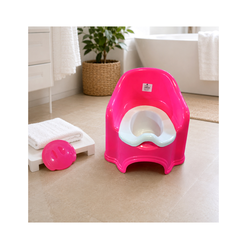 Sillita Orinal con Tapa para Bebe de Color Rosada