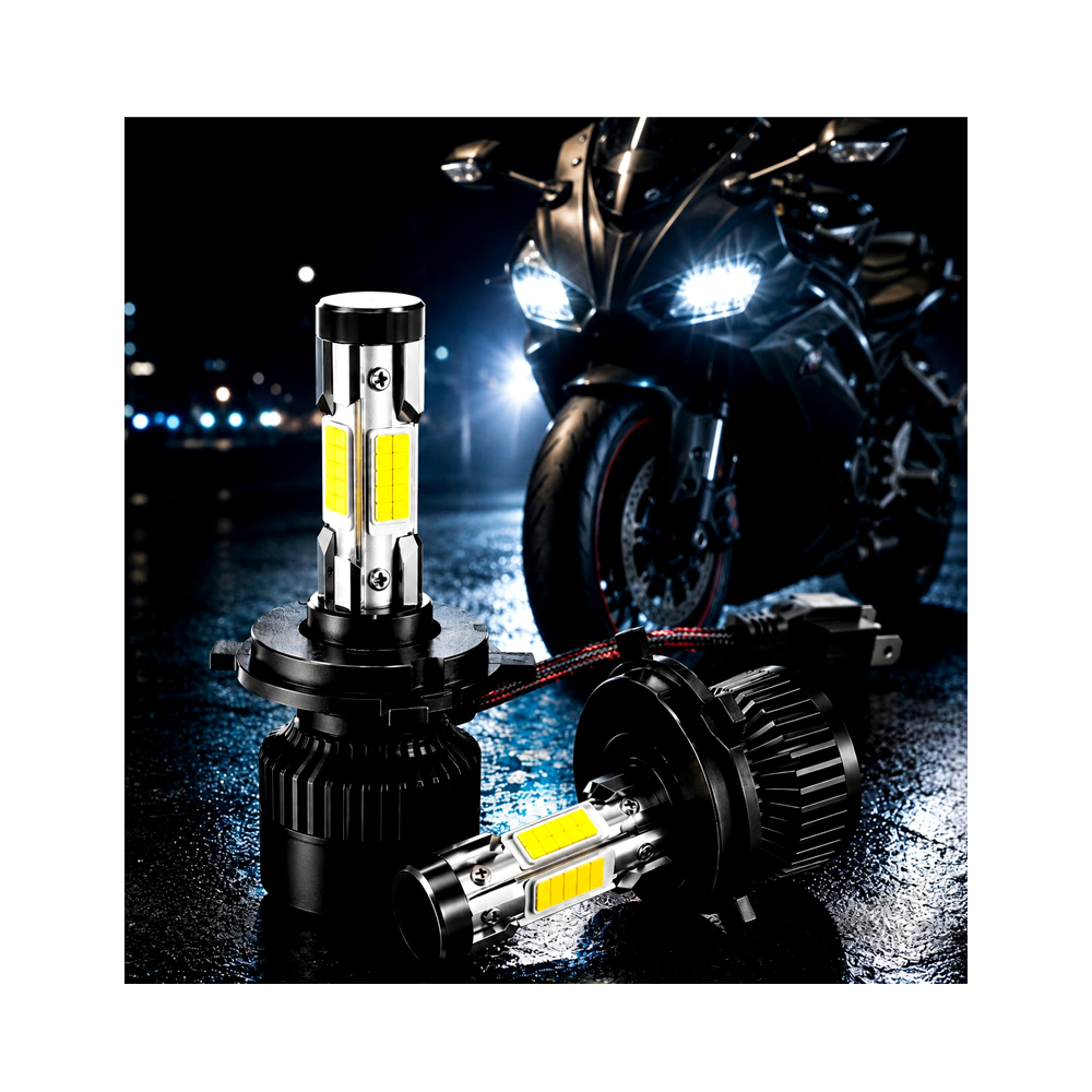 Bombillo Led H4 de 4 Caras para Motorinas