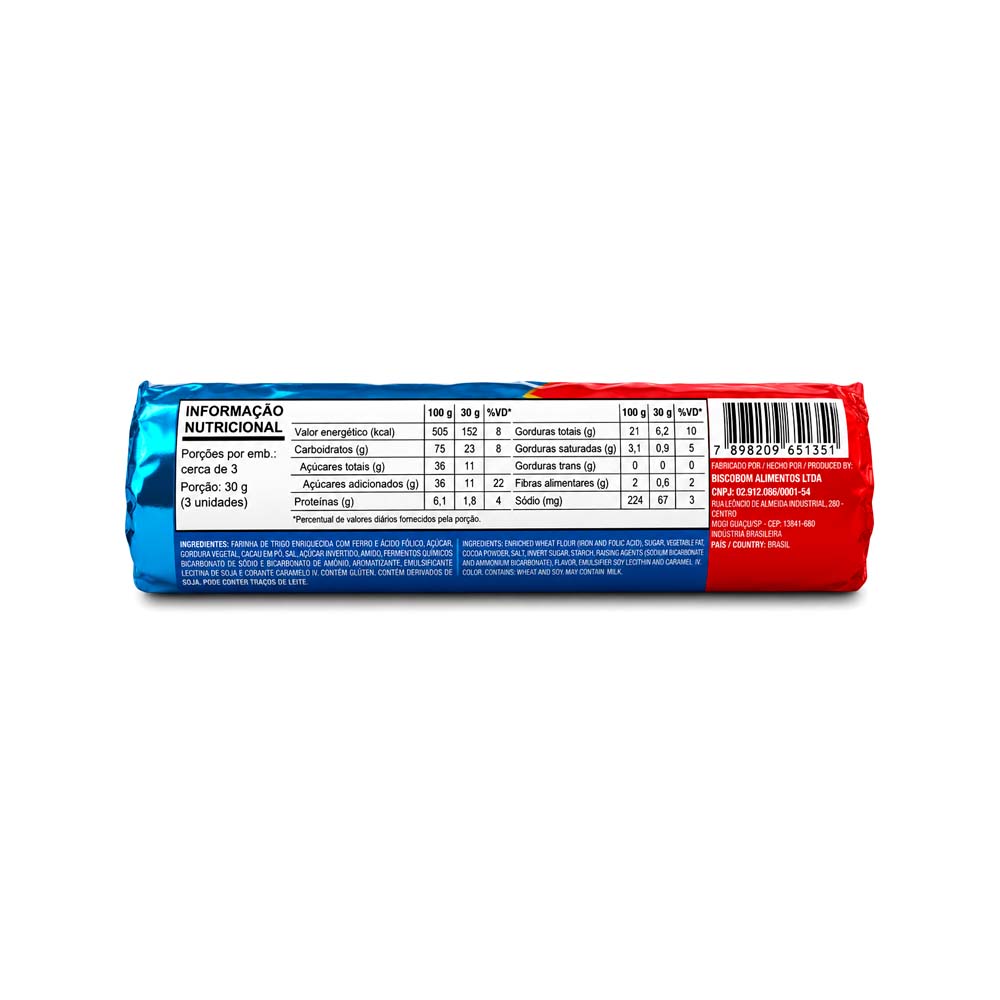 Galletas Rellenas Fomitos Sabor Chocolate con Morango (100g)