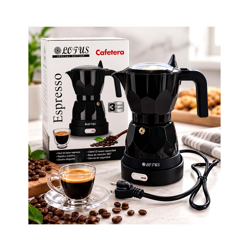 Cafetera Eléctrica LOTUS (3 tazas)