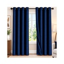 Cortinas de Argollas Tapa Sol Color Azul Fuerte (132x160cm)