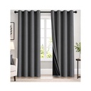 Cortinas de Argollas Tapa Sol Color Gris Fuerte (132x160cm)