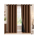 Cortinas de Argollas Tapa Sol Color Marrón (132x213cm)
