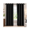 Cortinas de Argollas Tapa Sol Color Negro (132x229cm)