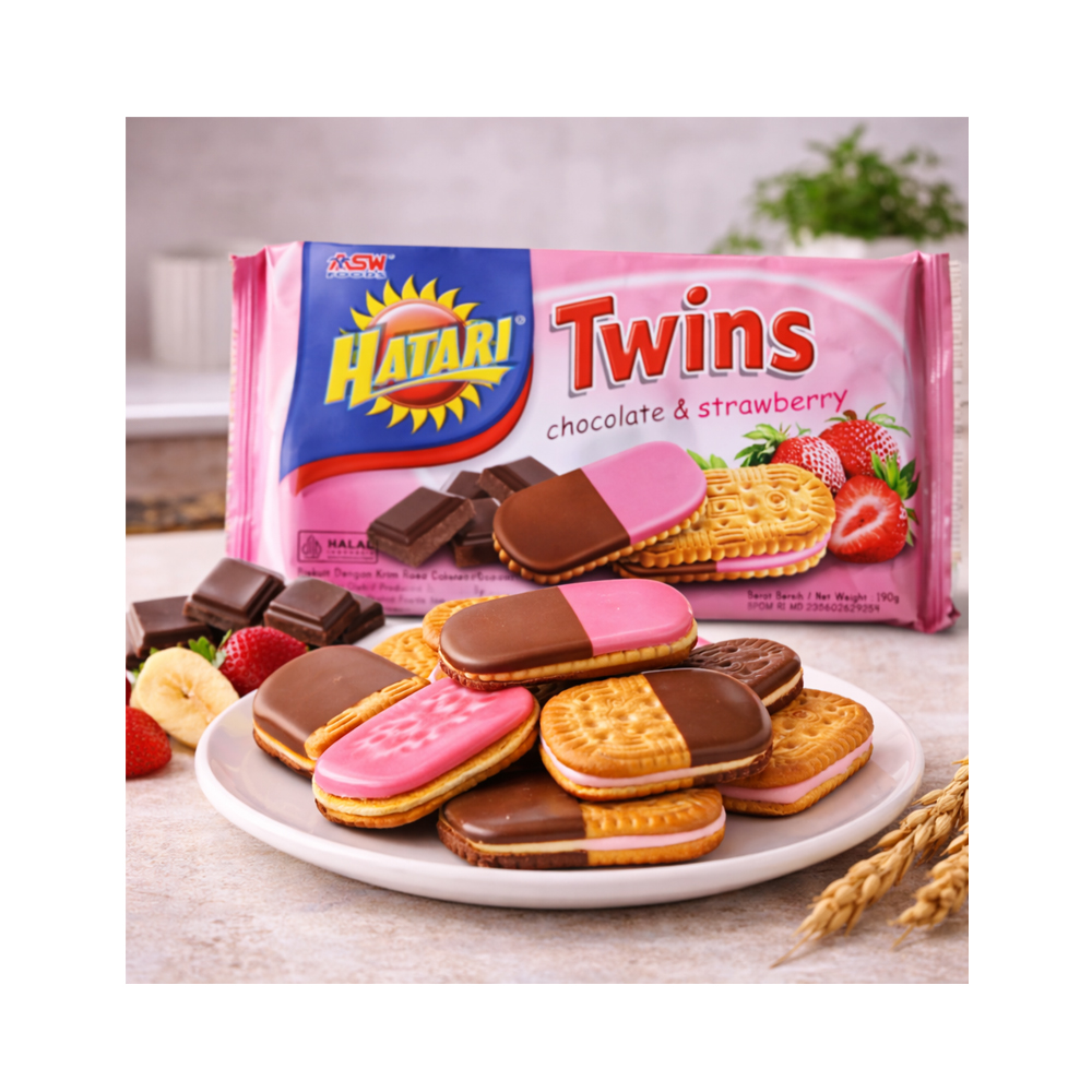 Galletas Rellenas de Chocolate y Fresa (190g)