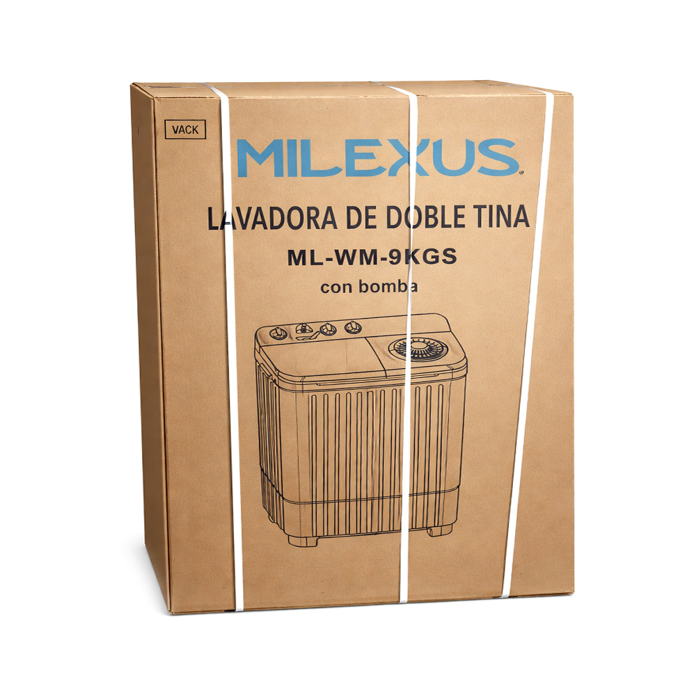 Lavadora Doble Tina Milexus 9Kg-110 V/60 Hz