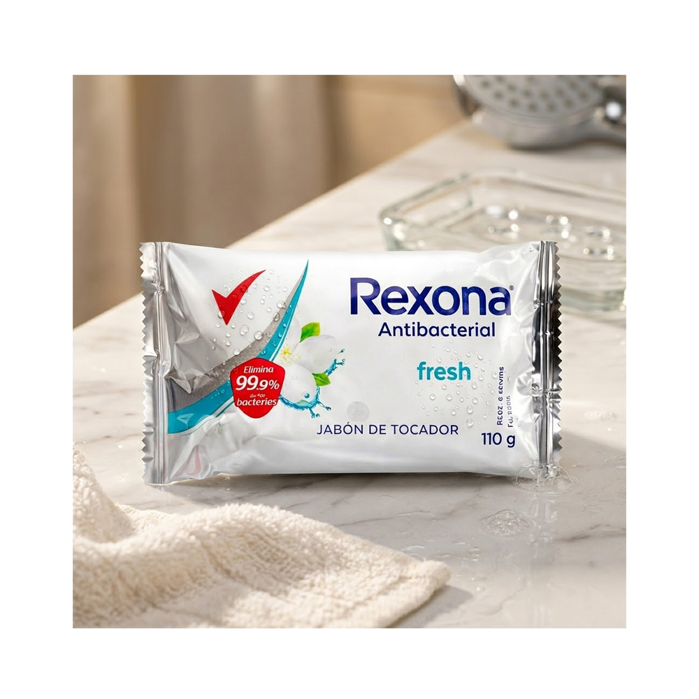 Jabón Tocador Antibacterial Rexona (110g)