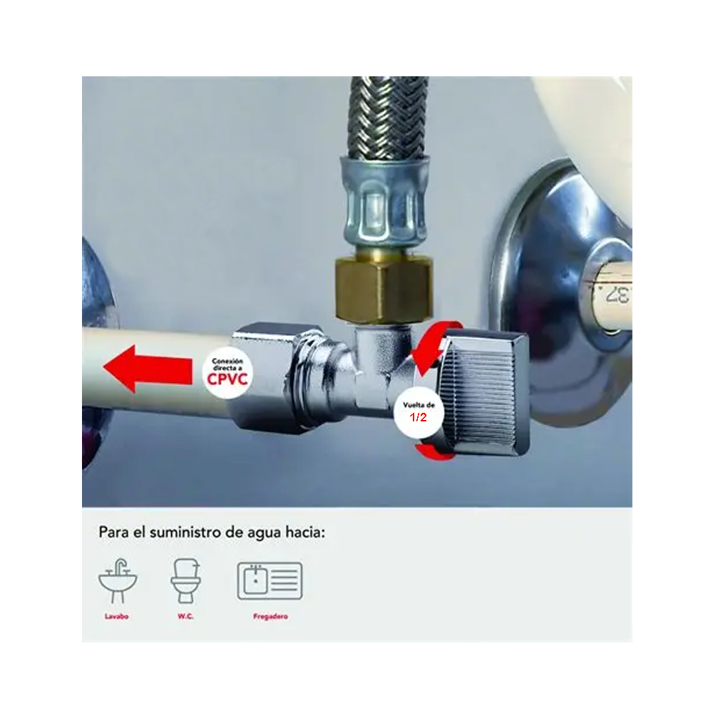 Llave de Ángulo Simple (1/2")