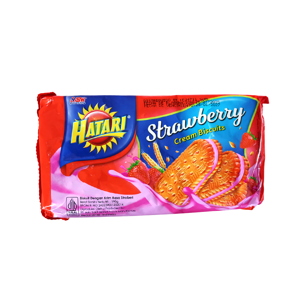 Galletas Rellenas de Crema de Fresa (190g)