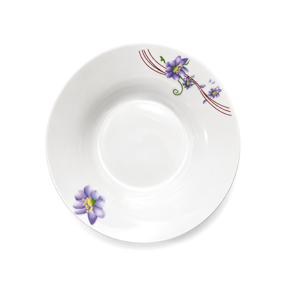 Platos de Cristal con Diseño de Flores Moradas
