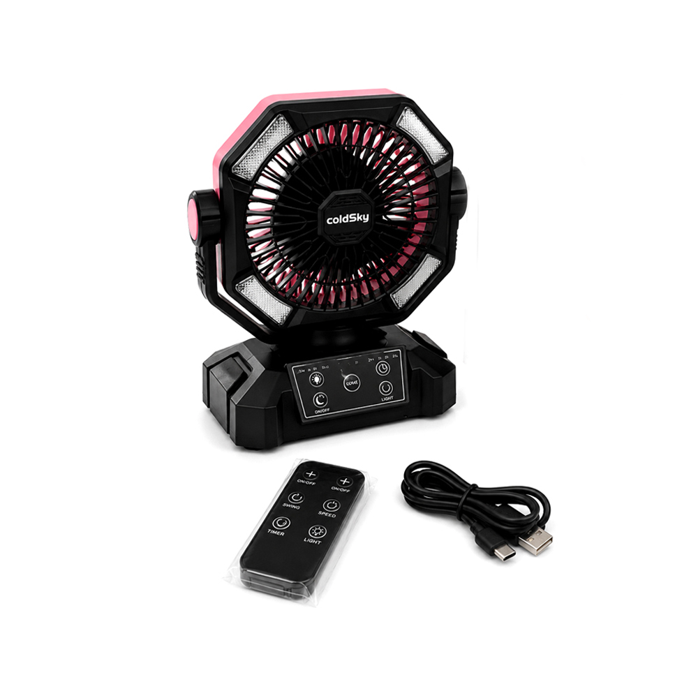 Ventiladores Recargables ColdSky Color Rosado (7w)