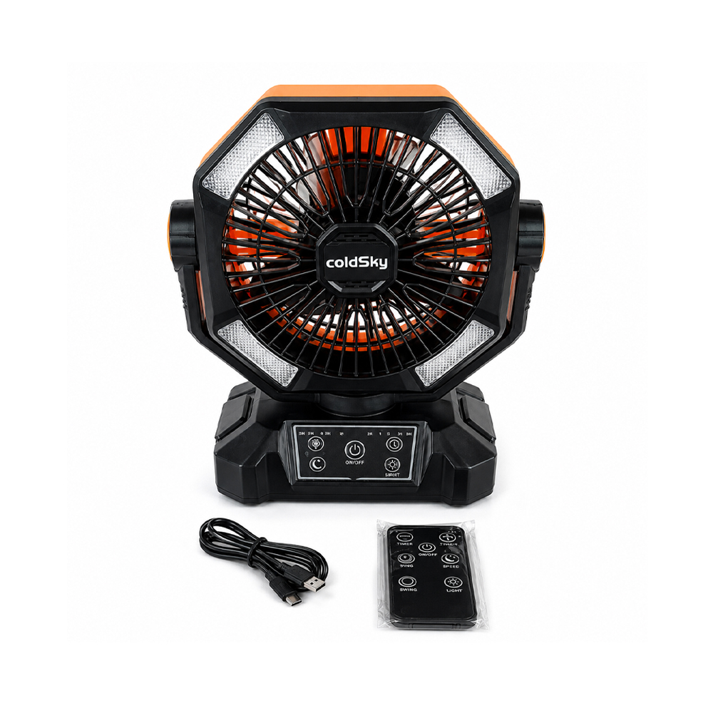 Ventiladores Recargables ColdSky Color Mandarina (7w)