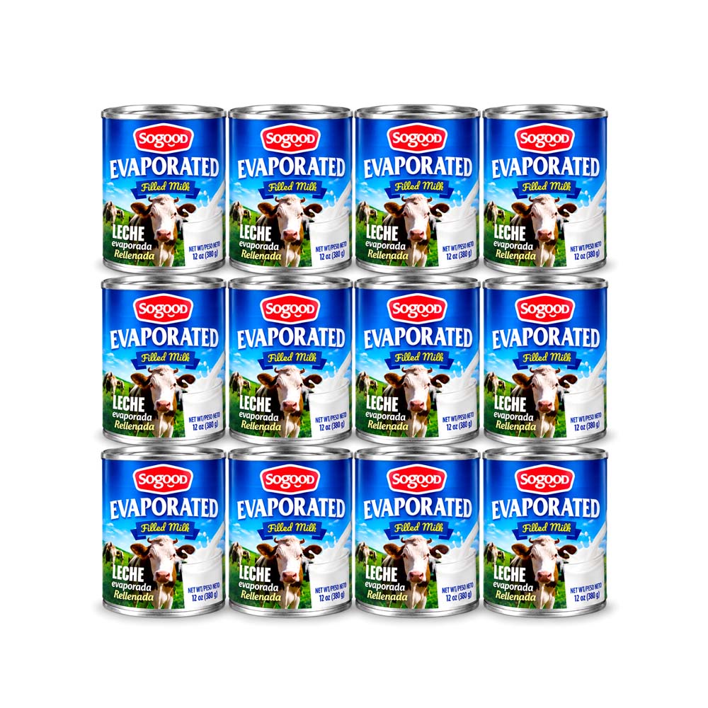 Pack de 12uds de Leche Evaporada Rellenada Sogood (12x380g)
