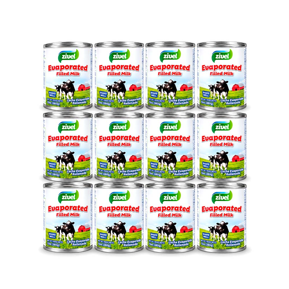 Pack de 12uds de Leche Evaporada Rellenada Zivel (12x380g)