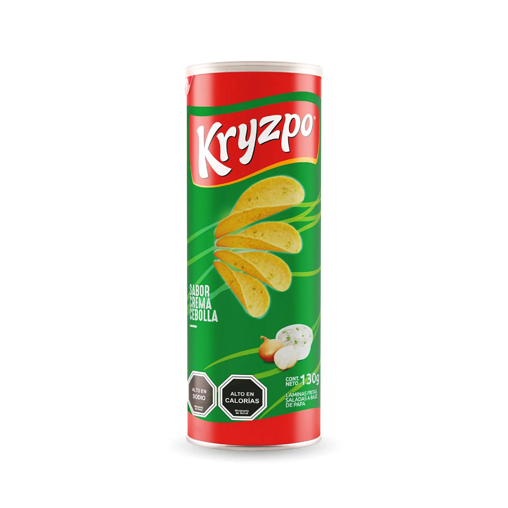 Papas fritas sabor crema cebolla Kryzpo (130 g / 4.580z)