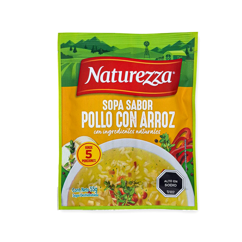 Sopa en polvo sabor pollo con arroz Naturezza (55 g)