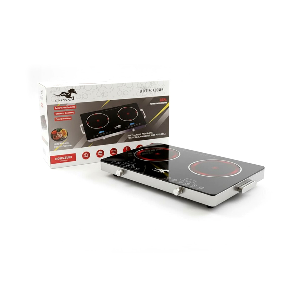 Fogón 2 Hornillas Eléctrico Infrarrojo Unizuki