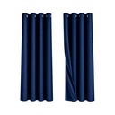 Cortinas de Argollas Tapa Sol Color Azul Fuerte (132x160cm)