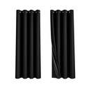 Cortinas de Argollas Tapa Sol Color Negro (132x160cm)