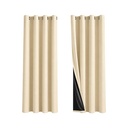 Cortinas de Argollas Tapa Sol Color Beich (132x160cm)
